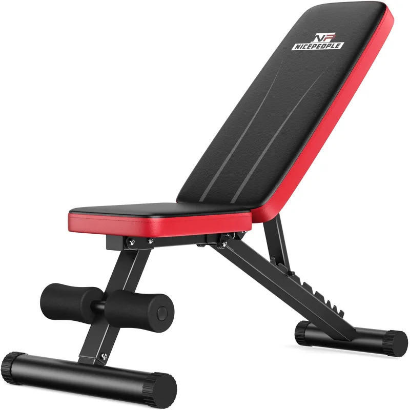 NICEPEOPLE Basic Weight Bench for Home Gym Foldable Workout Bench with 8 Backrests 660LBS Weight Capacity Adjustable Bench