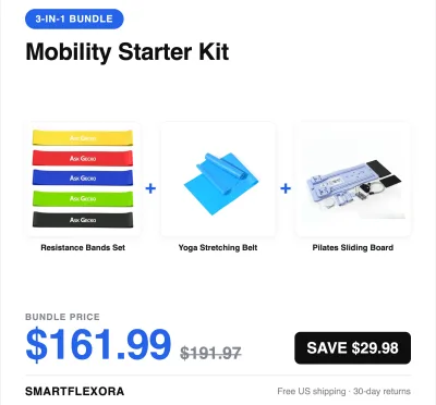 Mobility Starter Kit — Booty Resistance Bands + Yoga Belt + Pilates Board
